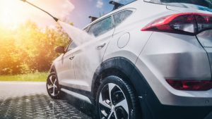 Car Wash with Pressurized Water